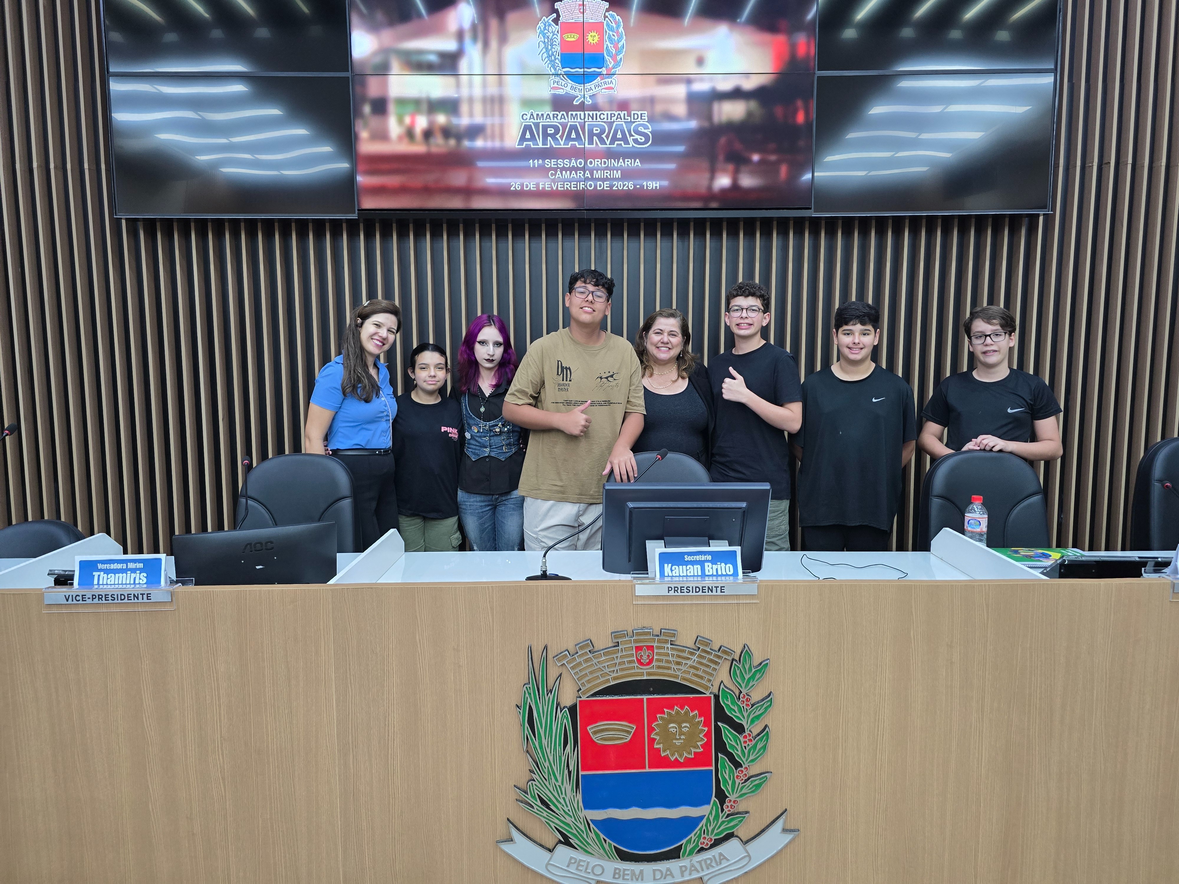 Visualize fotos 26/02/2026 11ª Sessão Ordinária da Câmara Mirim